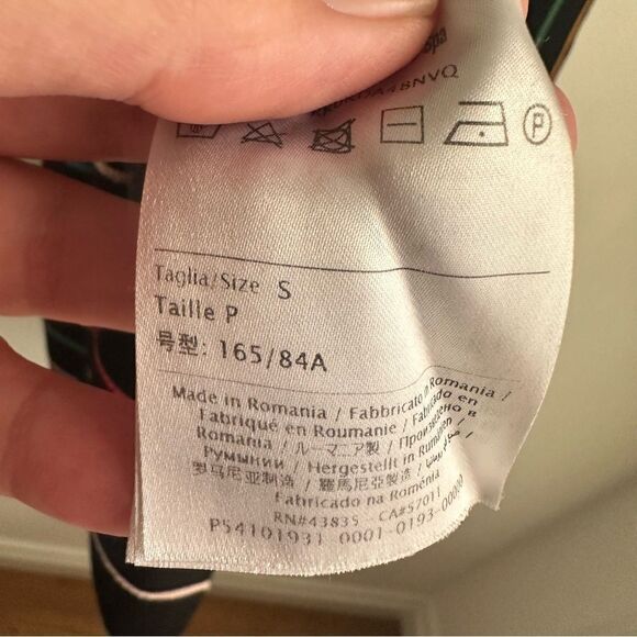 Red Valentino Short Sleeve Black Knit Rainbow Stripe Shift Dress - Picture 9 of 9